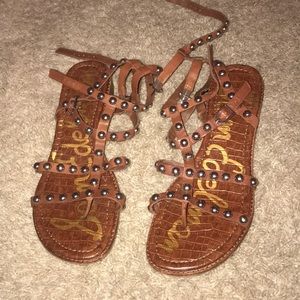 Brown gladiator sandals with duds